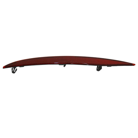 Left Side Rear Bumper Reflector For Tesla Model X 2016 To 2021 with sleek red lens, curved design and mounting clips visible.