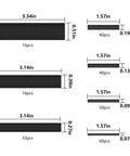 Diagram of 127-Piece Marine Grade Heat Shrink Tubing Kit With 2 To 1 Shrink Ratio Includes 2.0mm to 13.0mm sizes, shows lengths
