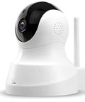 1080P Wireless Security Camera With Night Vision, 2 Way Audio, And 2.4GHz WiFi Indoor Dome Cam on white base with antenna.