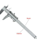 Pro Grade Six Inch Stainless Steel Caliper for Inside Outside Depth and Step Measurements, 0 to 6 Inches or 150 mm