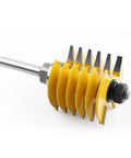 Adjustable 2 Tooth Finger Joint Router Bit For Woodworking Pros, 8mm To 16mm Shank Milling Cutter with yellow blades.