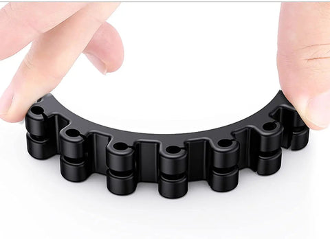 Upgraded Silicone Cable Clips Holder Self Adhesive Cord Management Organizer 7 Slot Black flexible