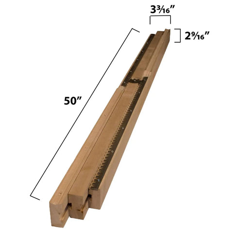 Heavy Duty Wooden Table Extension Slides Pair Built Tough Featuring Smooth Equalizer Mechanism For Large Dining Tables Supports Five Leg Frames, 50 inches long.