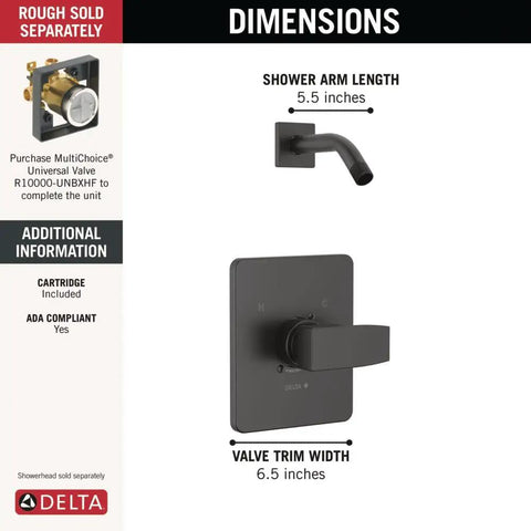 Built Different Matte Black Shower Trim Kit Boasts Game Changing Temperature Lock With Fool Proof Left Hand Lever Straight Forward Upgrade For Contemporary Tubs Works Perfectly With Basic Valve Rough In No Extra Head Included