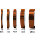 High Temp Tape 5 Pack Set With Mixed Widths 1/8 Inch, 7/32 Inch, 1/4 Inch, 15/32 Inch, 25/32 Inch Heat Resistant Up To 536F in various sizes
