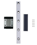Smooth Linear Rail Block For CNC And 3D Printer, Compatible With MGN7H, 9H, 12H, 15H Rails, Fits 100mm To 500mm Spans, Low Friction, Steady Back And Forth Movement, And Easy Disassembly For Quick Replacement. Shown with rail, block, and screws.