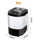 Compact Mini Washing Machine 36kg Personal Clothes Washer Portable Laundry Lifesaver Super Handy For Dorms Apartments And Rvs Easy Peasy Operation No Sweat Compact Design In Black with size dimensions 340x340x485mm.