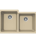 Quartztone Cloud Granite Kitchen Sink Drop In Topmount 33 Inch 60/40 Double Bowl Built To Last Durable Quartz Acrylic Blend