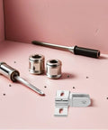 Four Sets Silver Alloy Heavy Duty Shower Door Hinges With Dual Opening For 812mm Frameless Tempered Glass Showers, tools included