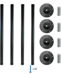 Adjustable 28 Inch Metal Desk Legs Set Of 4 In Heavy Duty Black Finish For Office Desks And Tables One Point Five Inch Diameter Height Adjusts About