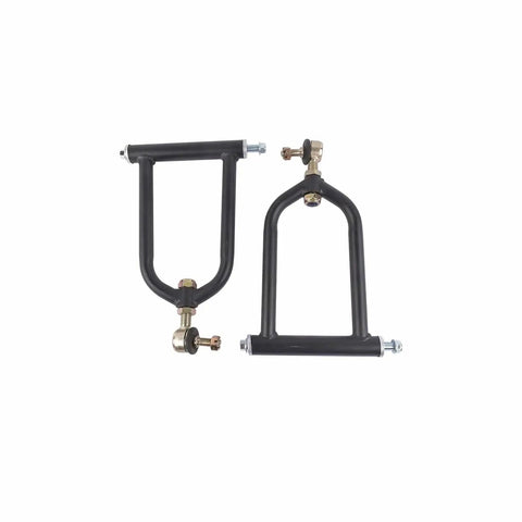 340mm Front Suspension Shock Swingarm Kit Replacement For Quad Bike ATV Go Kart DIY Kart Part With 88mm Flange Hole 300mm Shock And 235mm Upper Arm Length Ready For Beefed Up Off Road Fun showing upper and lower arms