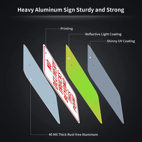 Heavy Duty No Delivery Trucks Beyond This Point Sign 18x12 inches with reflective coating and rust-free aluminum material.