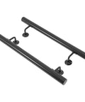 Built Like A Tank Wall Mounted Stair Handrail Stainless Steel Grab Bar In Matte Black for bathrooms and stairs, viewed from above.