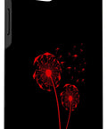 Hang Glider Art Phone Case For 15 Plus Model Dope Hang Glide Design For Men And Women Aviation Lovers Gift Idea Birthday Christmas Perfect Gift For Aviation Geeks Instructors Pilots And Flight Fans on black case with red dandelion design