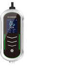 Portable Type2 EV Charger 11KW Fast Charge Hub With 16 Amp Output showing a digital display with charging details.