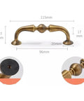 Antique Bronze Cabinet Handle And Drawer Pull Set With 5 Inch Center To Center Spacing, Solid Brass Vintage Kitchen Cupboard Knob