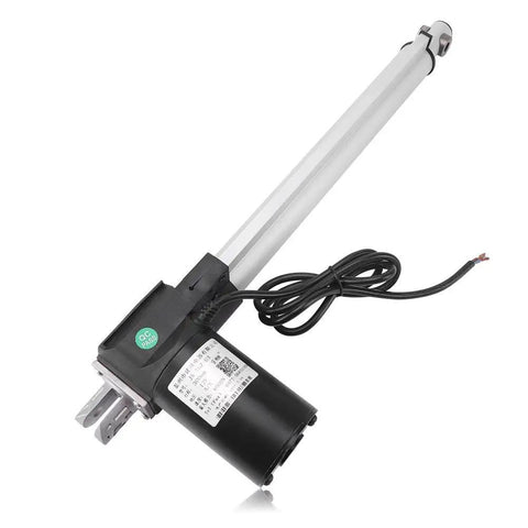 Legit Powerhouse DC 12V Linear Actuator Delivering 6000N Push And 4000N Pull With A Smooth 300mm Stroke in silver and black.
