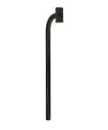 Powder Coated Black Keypad Mounting Post For Gate Opener System, 22 Inch Aluminum, side view showing mounting surface.