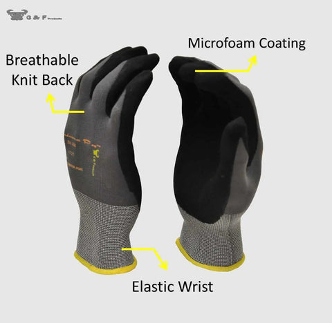 Maxiflex PIP Large Ultimate Micro Foam Nitrile Coated Work Gloves With Nylon Liner and Continuous Knit Wrist for Tough Jobs