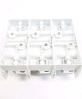 Pro Grade Rock Solid 3 Pole Fuse Holder Offering Hella Durable 100 Amp Rating And 600 Volt Ac Capacity For Heavy Duty Industrial Wiring And Quick Fit Panel Jobs, white plastic fuse holder base.