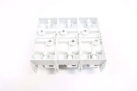Pro Grade Rock Solid 3 Pole Fuse Holder Offering Hella Durable 100 Amp Rating And 600 Volt Ac Capacity For Heavy Duty Industrial Wiring And Quick Fit Panel Jobs, white plastic fuse holder base.
