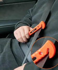 Amazon Basics Emergency Escape Tool 2-pack, bright orange car safety hammer with window breaker and seatbelt cutter