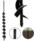 Beefed-Up Heavy Duty 23 Inch Post Hole Auger Drill Bit with two sharp thickened blades and 8-spiral flights, black manganese steel