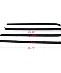 Left Right Window Seal Weatherstrip Kit For Chevy And GMC Trucks Four Piece Set with dimensions shown in inches
