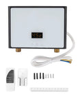 Instant Electric Tankless Water Heater 4000W 110V With Smart Remote For Continuous Hot Water Delivery showing display and remote.