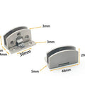 Stainless Steel Glass Door Hinge Pivot Clamp For Bathroom Cabinets And Showcases, Soft Close, Heavy Duty 6-8.76mm And 5-8mm Fits