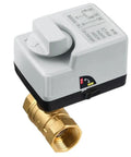 Heavy Duty DN20 Brass Ball Valve Paired With A Knockout 3 Wire Motorized Actuator For Seamless AC220V Control and No Sweat Manual Override For Every Construction Project, close-up view.