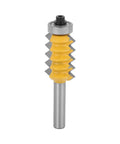 Top Notch 8 Shank High Quality Woodworking Router Bit For Stile Cutting, durable steel cutter head with yellow and silver design.