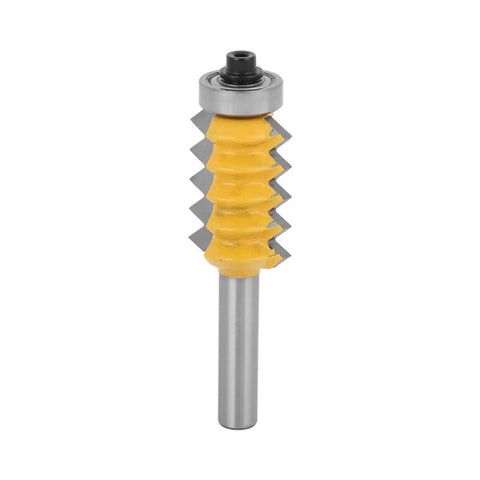 Top Notch 8 Shank High Quality Woodworking Router Bit For Stile Cutting, durable steel cutter head with yellow and silver design.
