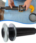 Bestool clamshell carrier bearing puller; black metal tool with knurled silver collar (front view)