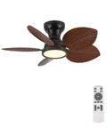 Yunstore Coveview Tropical-Style 30-Inch Ceiling Fan - 6-Speed Settings with palm leaf blades and remote control.