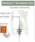 Vertical Wind Turbine 3000W/8000W Home Power System With Controller And Grid Inverter, Easy Install 48V Renewable Energy Solution