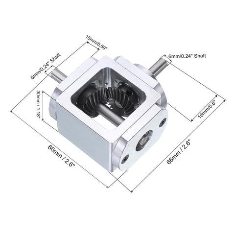 Right Angle Bevel Gearbox 1 To 1 90 Degree Drive With Single Output Shaft 20 Teeth Bevel Gear 1 Module Aluminum Frame