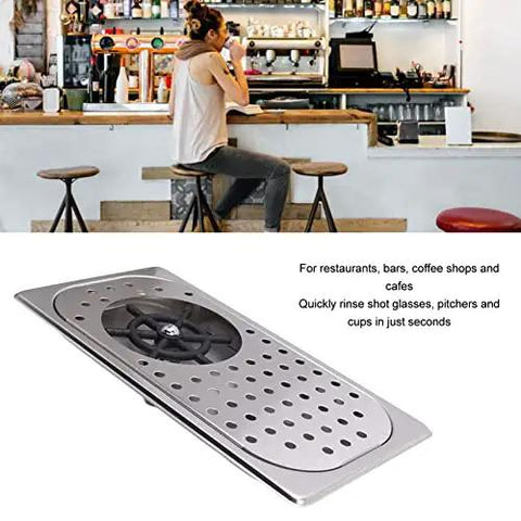 Heavy Duty 304 Stainless Steel Glass Rinser And Pitcher Washer in a busy cafe setting, designed for quick rinsing of glassware.