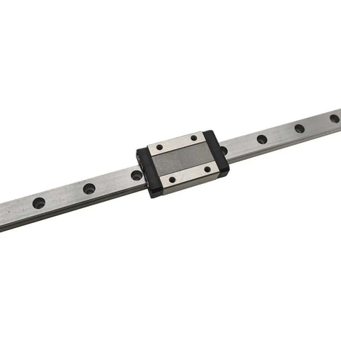 High Precision MGN12 Linear Guide Rail Kit featuring Three Miniature Runner Blocks And 450mm Rails Made With Bearing Steel For Smooth Low Noise Motion Perfect For DIY 3D Printers And CNC Machining Projects. linear rail with one block