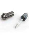 Heavy Duty Alloy Collet Chuck For Die Grinders And Pneumatic Engraving Machines Fits 3mm Bits shown with grinding bit.