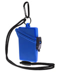 Surfsafe Waterproof Sports Case Blue For Phones And Gear, Crush Resistant, Airtight And Floats with black lanyard