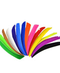 14 colorful feathers from 50 Pack Full Length Turkey Feather Archery Fletching Left Wing Feathers 8 To 11 Inches For DIY Arrows Spiral
