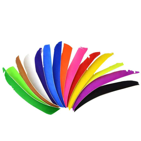 14 colorful feathers from 50 Pack Full Length Turkey Feather Archery Fletching Left Wing Feathers 8 To 11 Inches For DIY Arrows Spiral