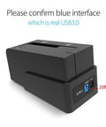 No Sweat Heavy Duty 2.5 And 3.5 Inch Compact External Hard Drive Enclosure Dock for USB 3.0 to SATA with visible blue USB3.0 interface.