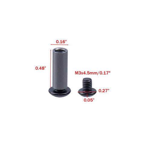 Knife Handle Screws And Rivets Set For Wooden Handles, Heavy Duty M3 Hex Socket Pan Head Fasteners, dark grey screws dimensions