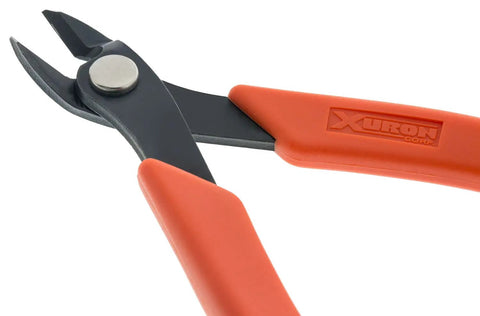 Maxi-Shear Flush Cutters 2175 for Jewelry Making and Bead Stringing with orange handles, precision wire cutter, durable Duron build.