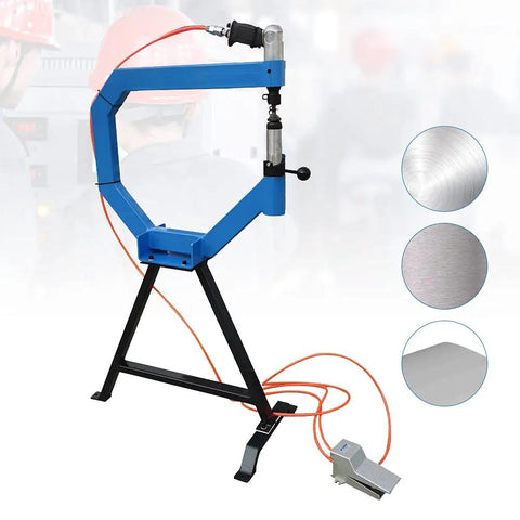 Badass Pneumatic Planishing Hammer Four Inch Throat Air Polisher With Three Piece Radius Anvils For Quick Sheet Metal Shaping And Hardcore Blacksmith Jobs Up To One Hundred Psi