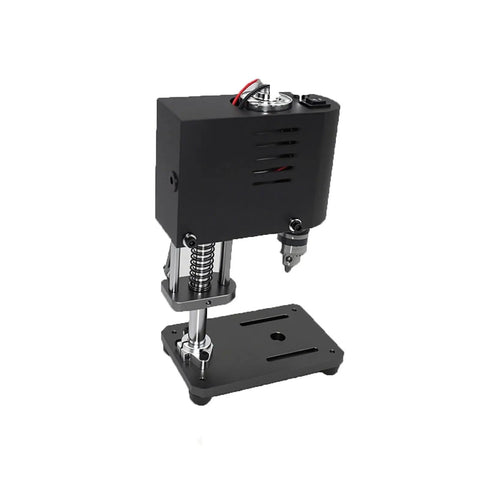 Knock Out Any Quick Drill Job With Compact Bench Drill Press Powered By Reliable Copper Motor Seven Speed Switches And Zero Play Alignment For Smooth Wood Metal Work, black steel bench drill press with vertical stroke.