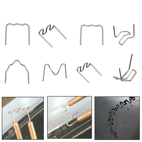 DIY Friendly Pro Grade Hot Stapler Staples Kit For Plastic Welding Repairs - 800PCS showing various staple styles