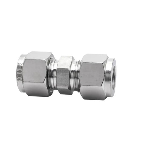 Tough As Nails Stainless Steel Compression Union Pipe Fitting Connector with UNF Nut Lock, 3-25 mm OD, 6000 PSI